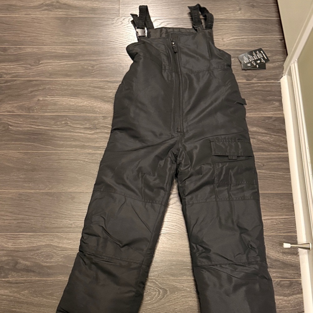 London Fog Black Kids Snow Bib Overalls with adjustable straps